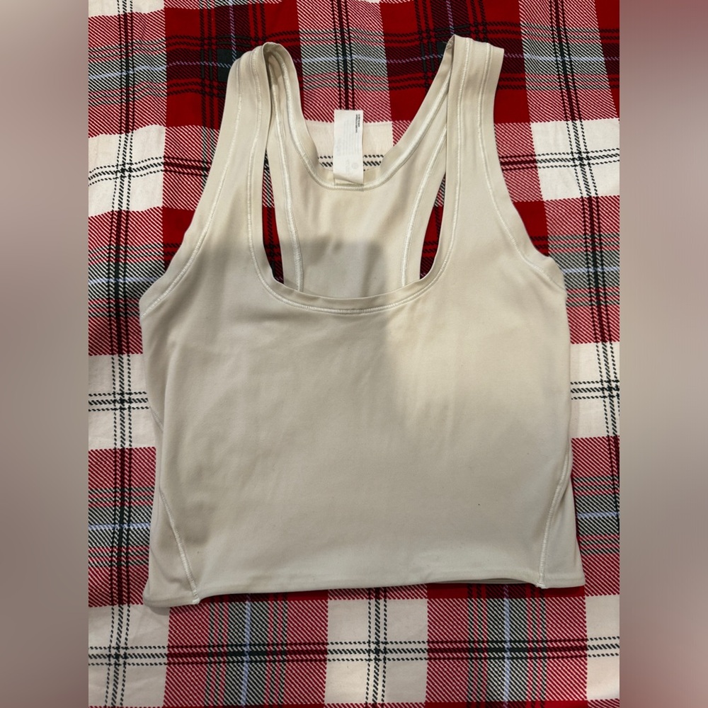 LULU LEMON “Bone” Cropped Racerback Tank 🤍